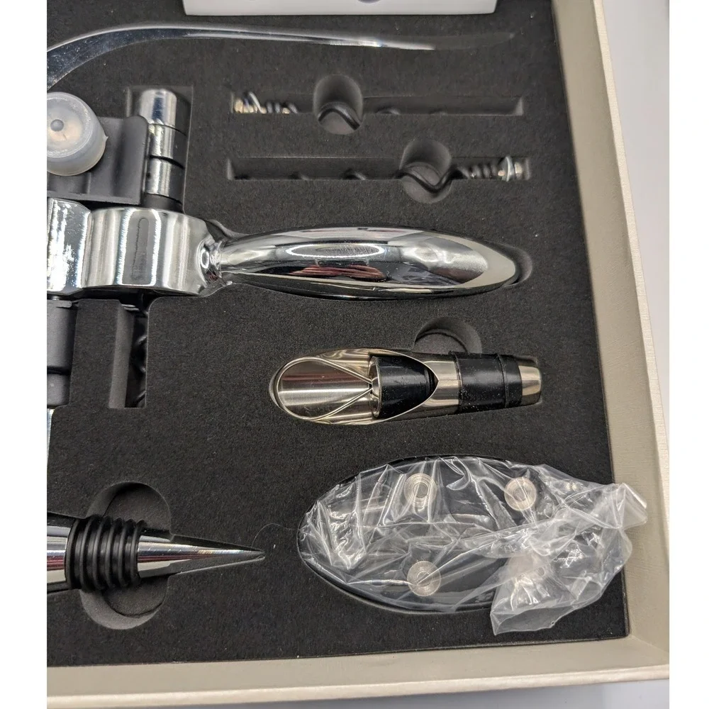 NIB Mixi Wine Accessory Set‎ Rabbit Lever Corkscrew Foil Cutter Pourer Stopper